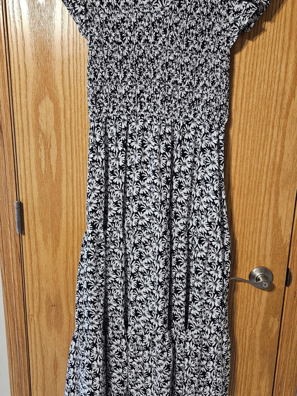 Baltic Born Navy Blue and White Floral Maxi Dress
